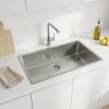 Pure.Sink Luxion Large stainless steel sink 74x40 cm undermount, flush mount, and top mount PLX7440-02